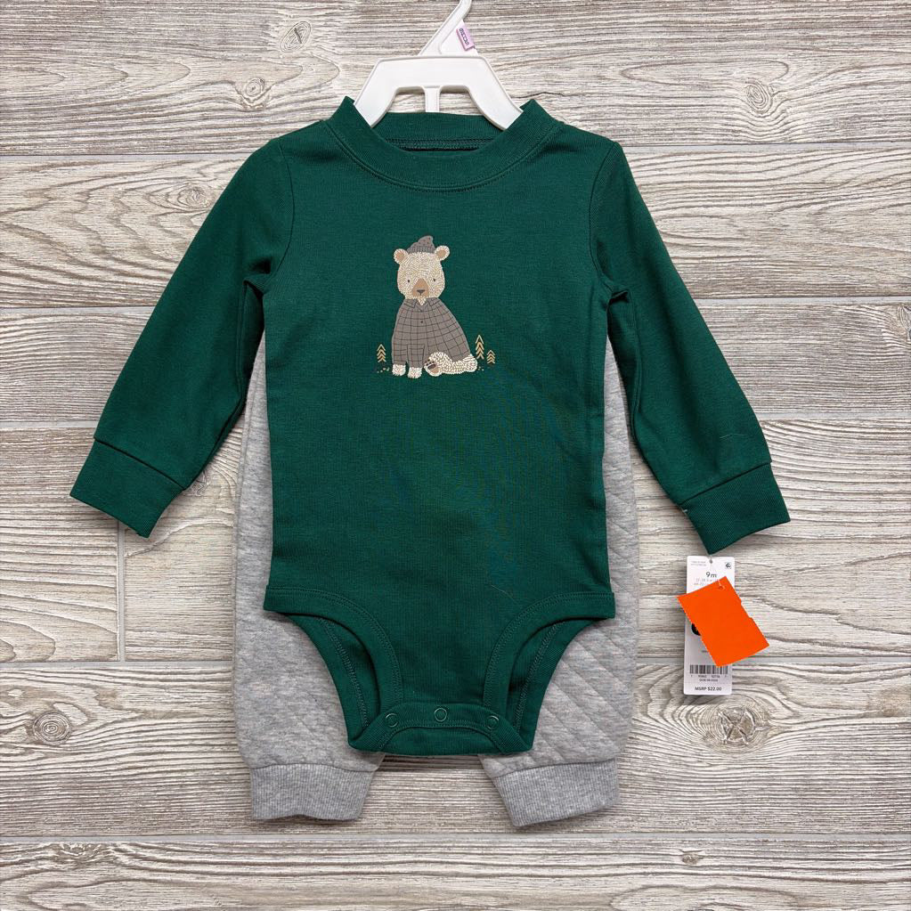 NEW LS Bodysuit & Quilted Joggers 9M
