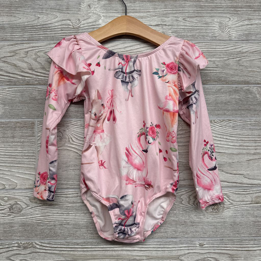 LS Flutter Leotard Ballerinas & Flamingos 5-6
