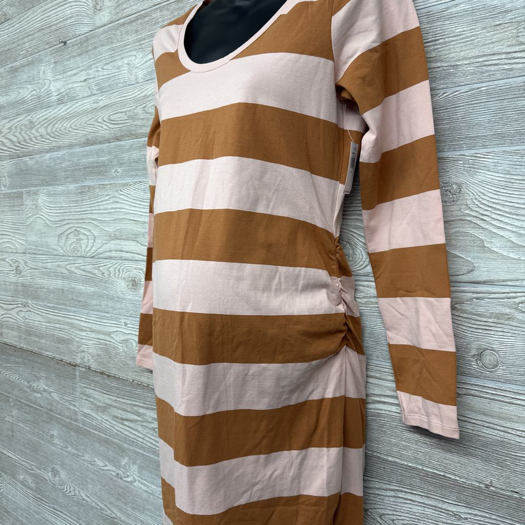 NEW Ruched Bodycon Dress Stripes Medium