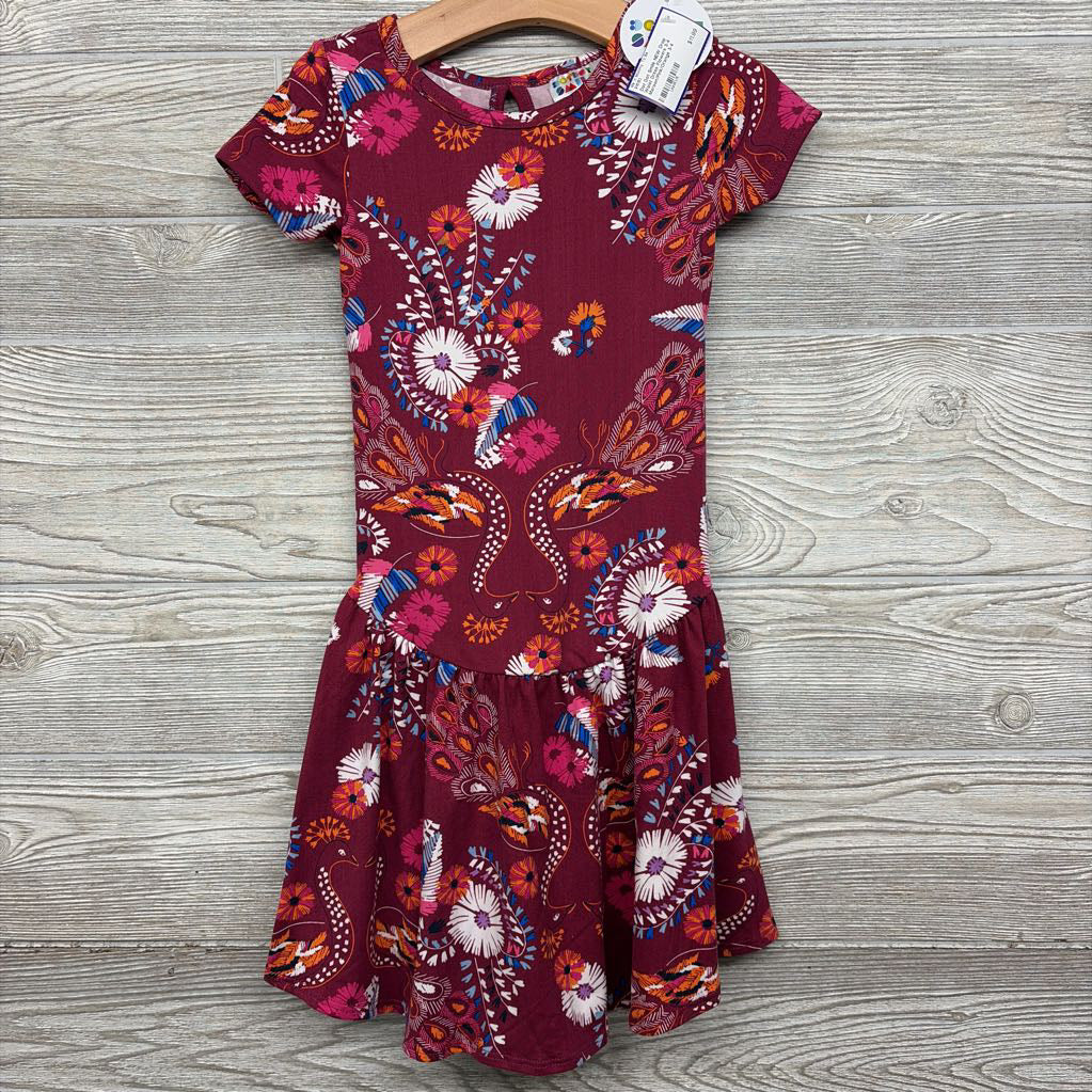 NEW Drop Waist Dress Flowers 3-4