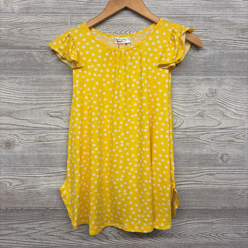 NEW Flutter Sleeve Dress Dots 5-6