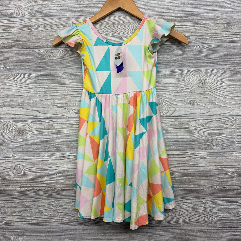 NEW Flutter Sleeve Twirl Dress Triangles 5-6
