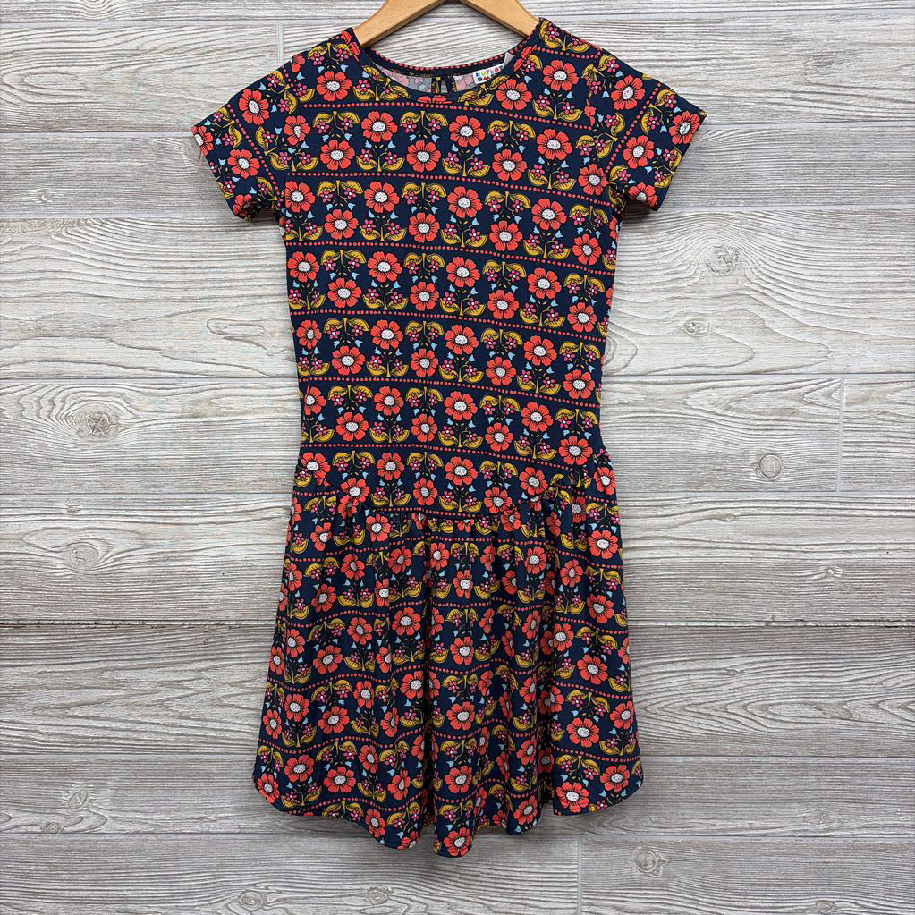 NEW Drop Waist Dress Flowers Dots 8-10