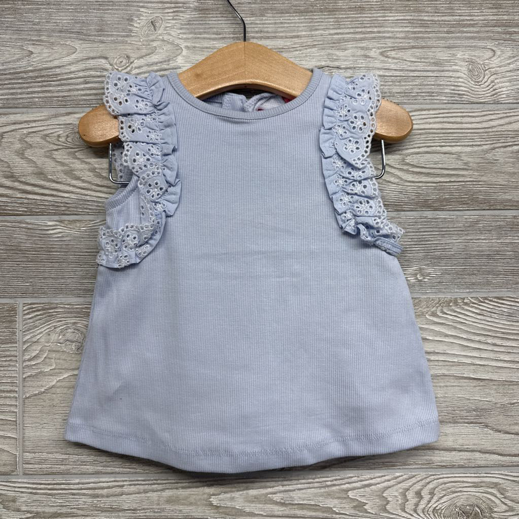 Ribbed Eyelet Tank Top & Shorts Ruffle Trim 18M