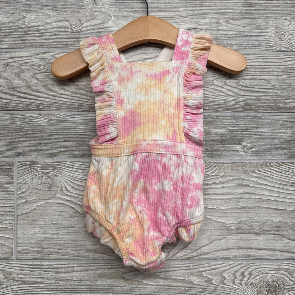 Ribbed Bib Romper Tie Dye 3-6M
