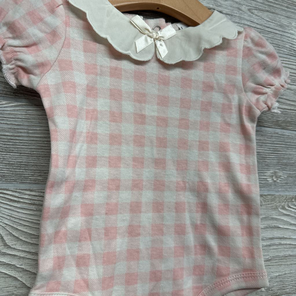 Collared Bodysuit Gingham 12M