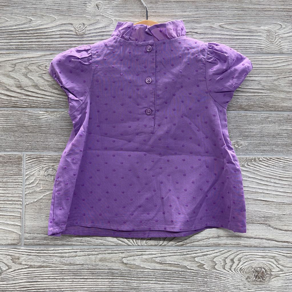 NEW Cap Sleeve Collared Shirt Textured Dots 18-24M *