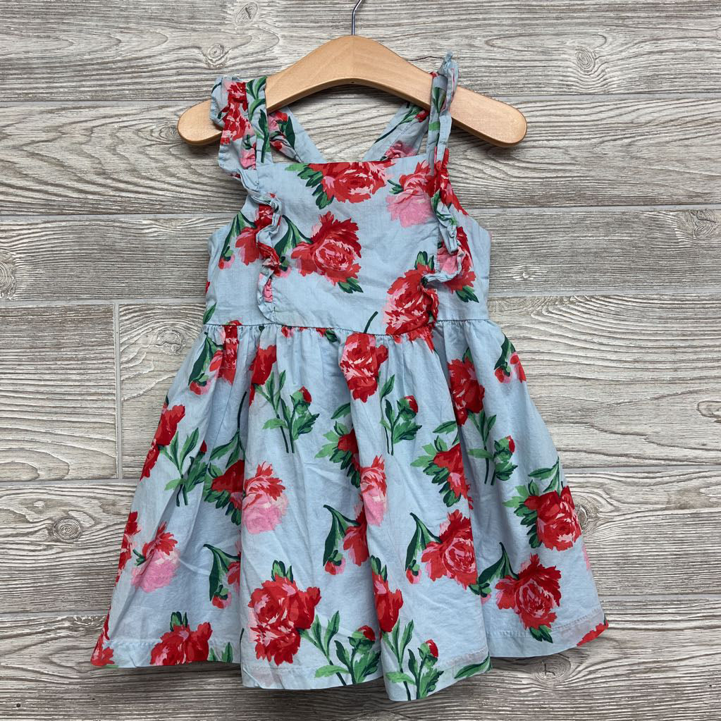 Flutter Strap Tank Dress Flowers 3T
