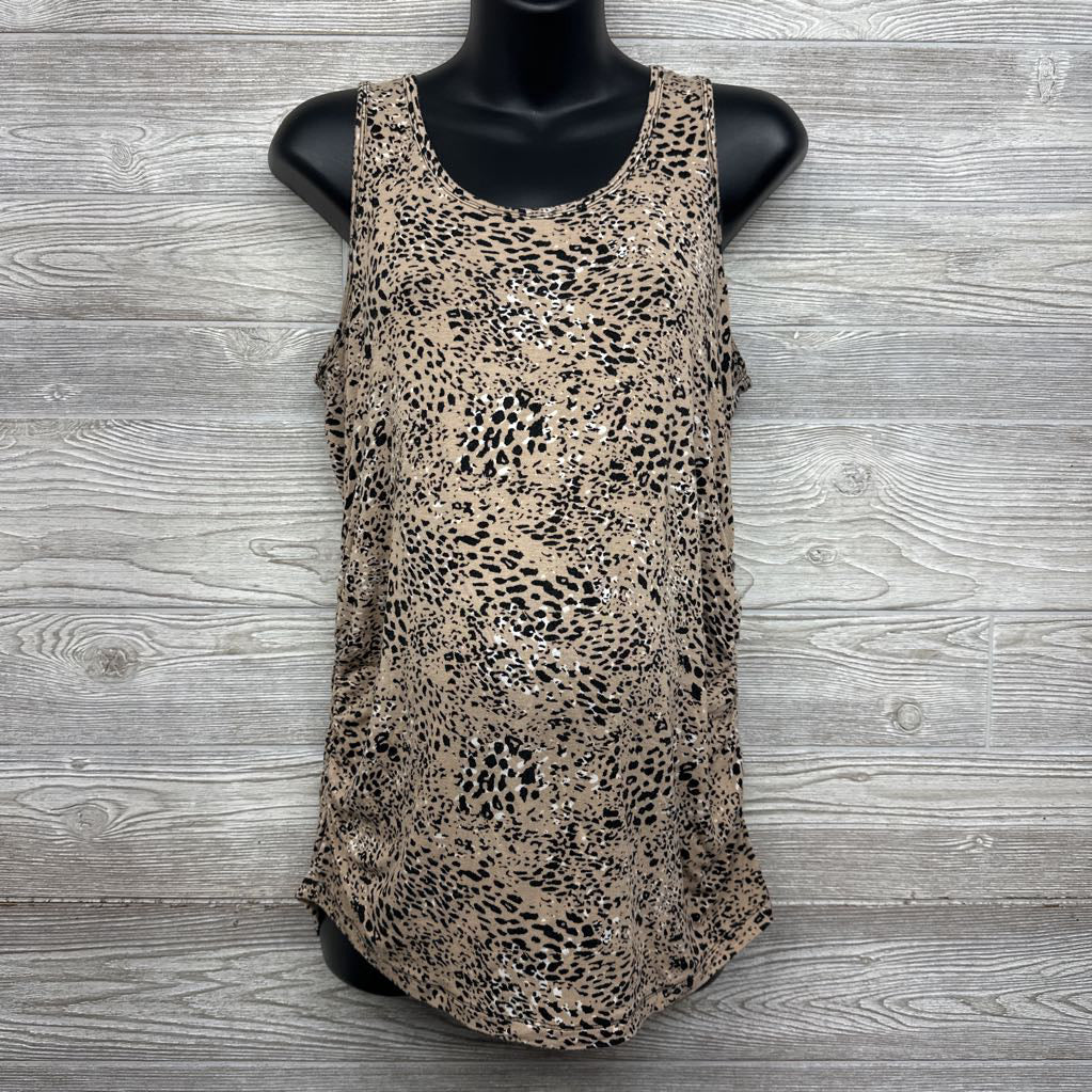 Animal Print Ruched Tank Top Large