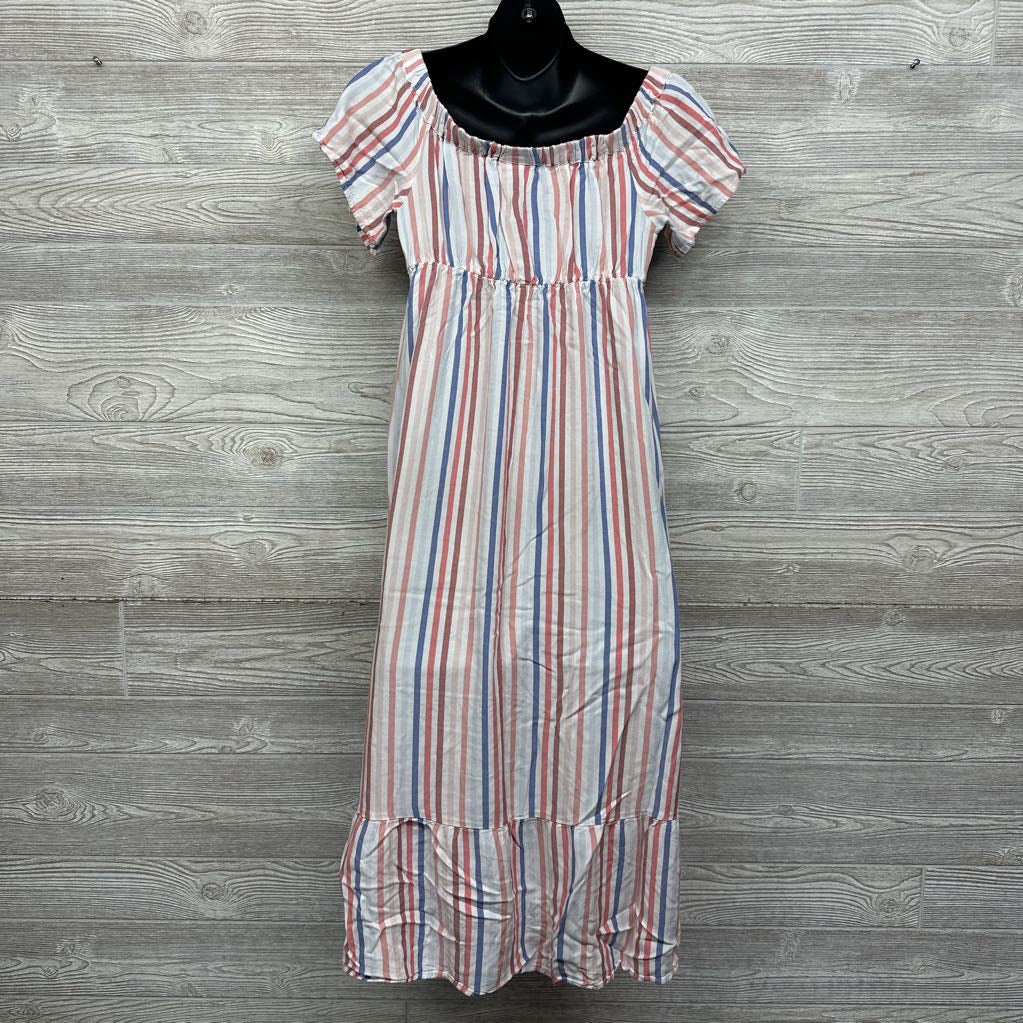 Off Shoulder Maxi Dress Stripes XS