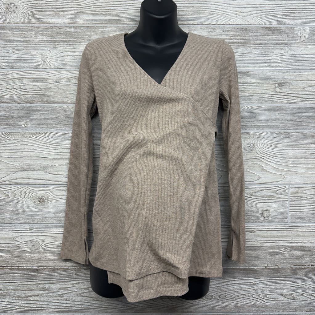 Before & After Nursing Ribbed Wrapover Shirt Small