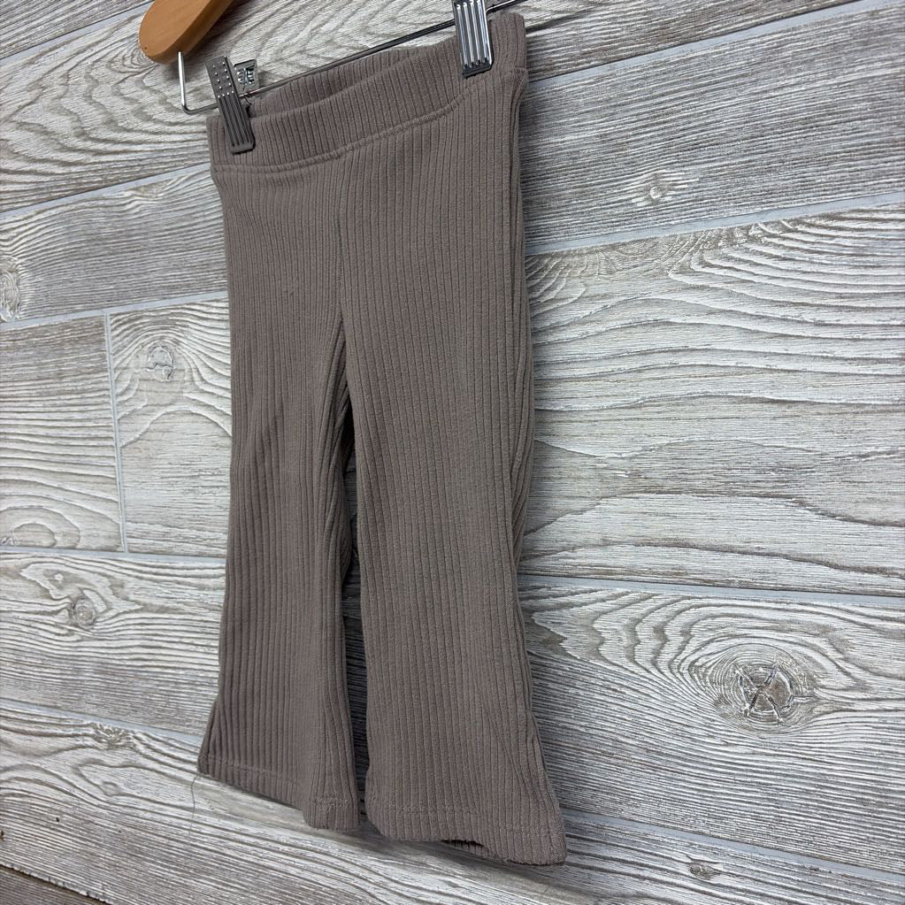 Ribbed Flare Pants Split Hem 18M