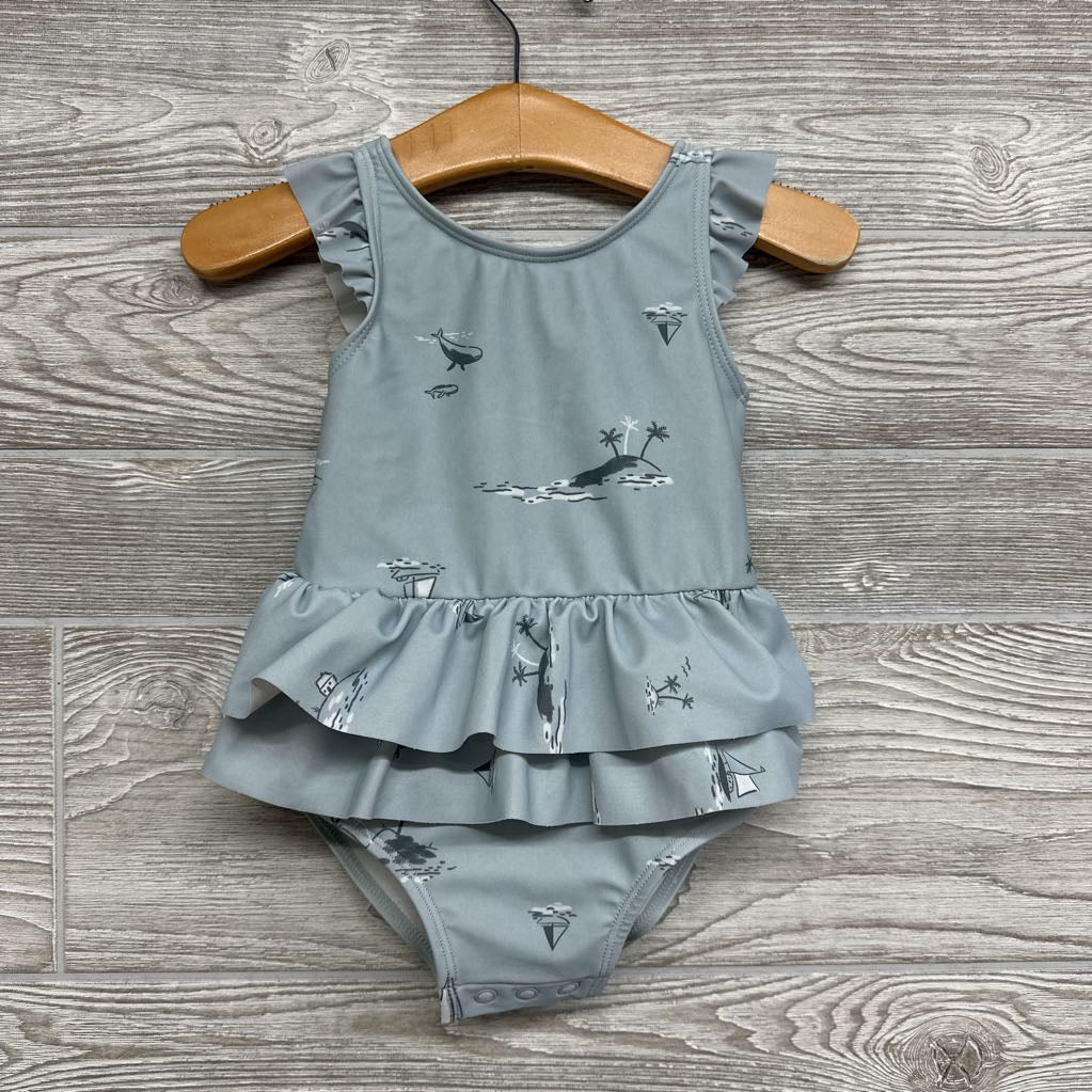 Skirted Swimsuit Palm Trees 12M
