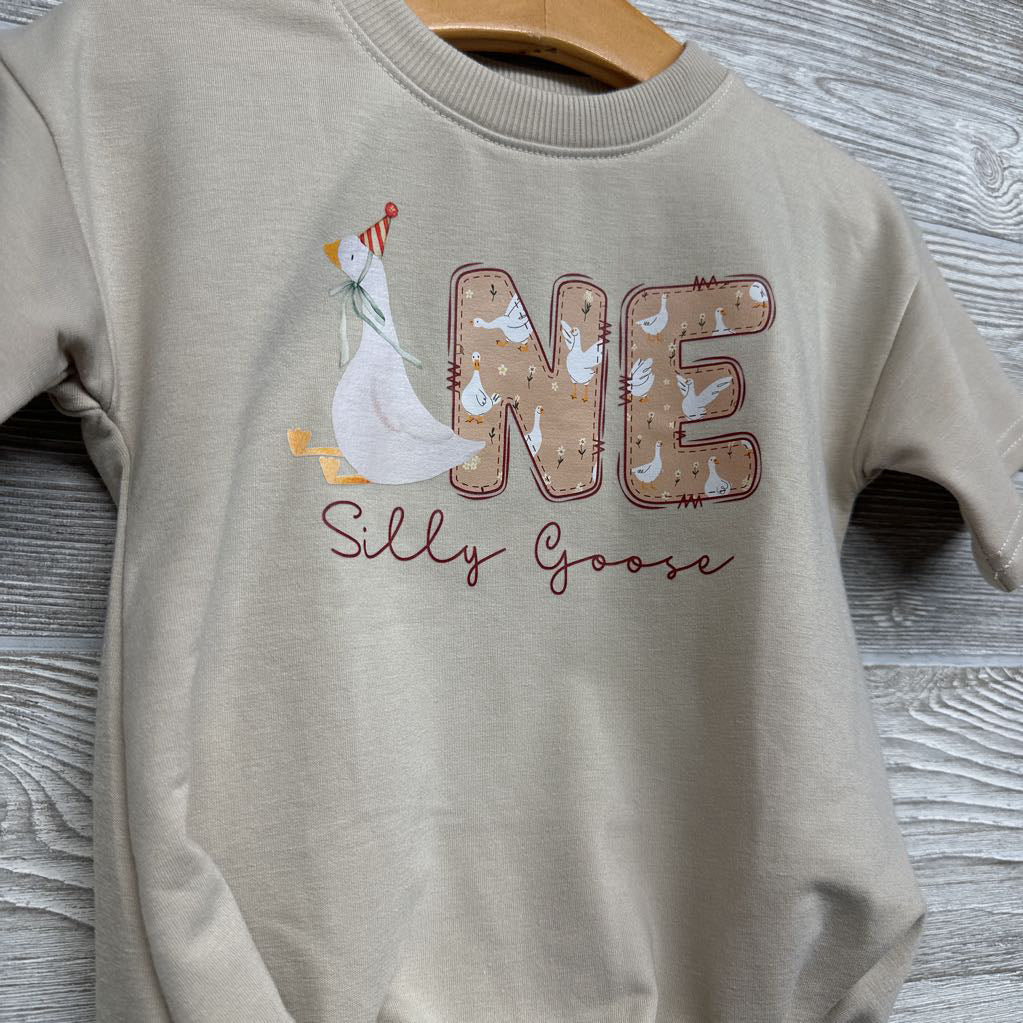 Crewneck Romper One Silly Goose 6-12M