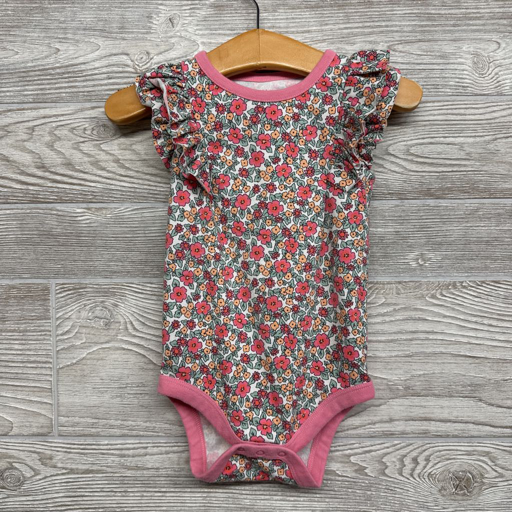 Flutter Sleeve Bodysuit Flowers 12M