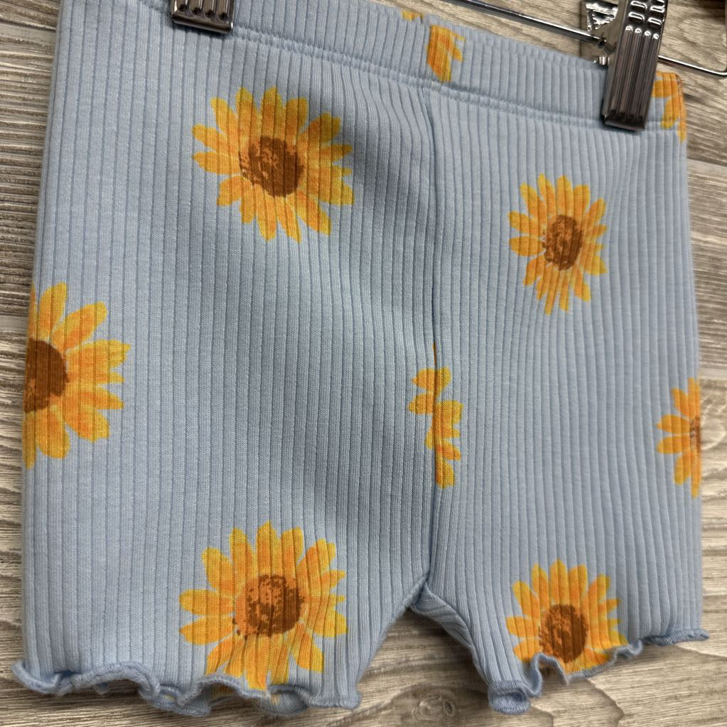 Ribbed Bike Shorts Flowers 6-12M