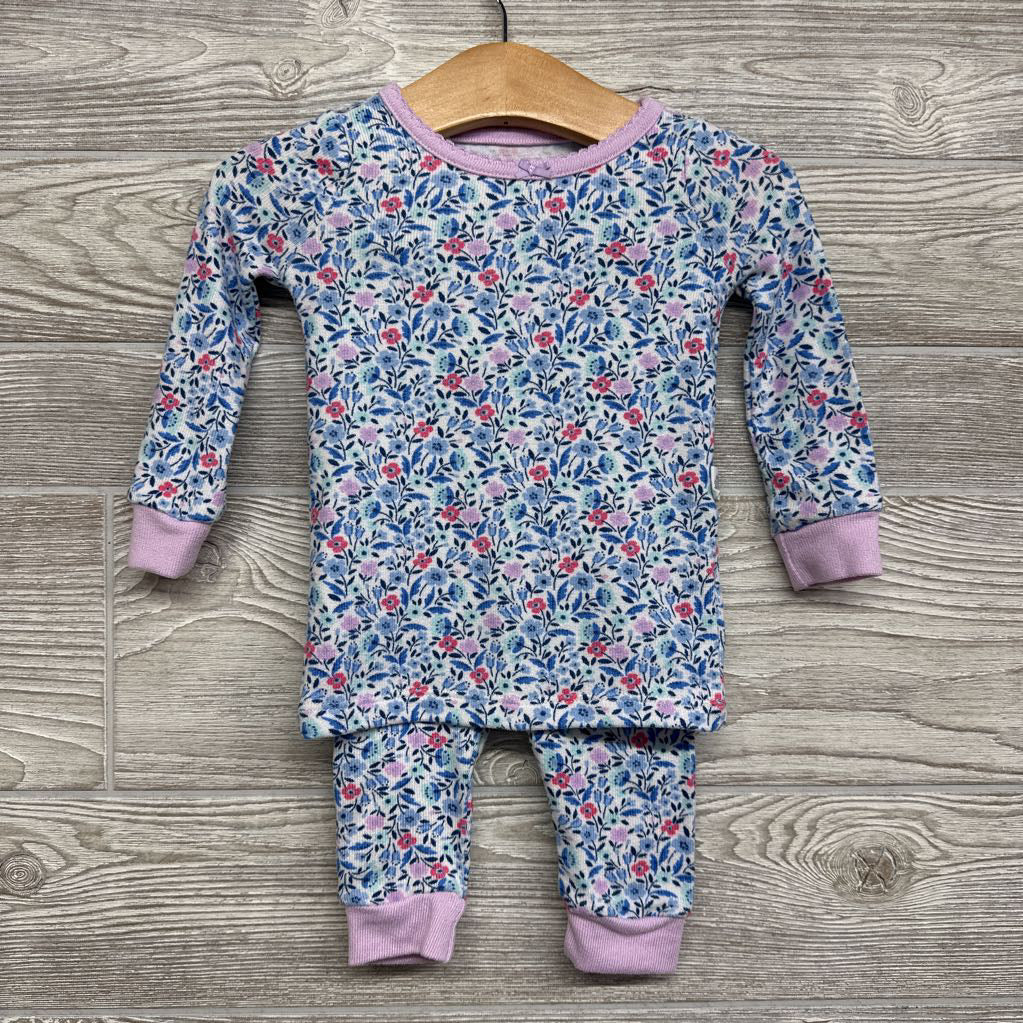 2 Pc LS Cozy PJs Flowers 12M