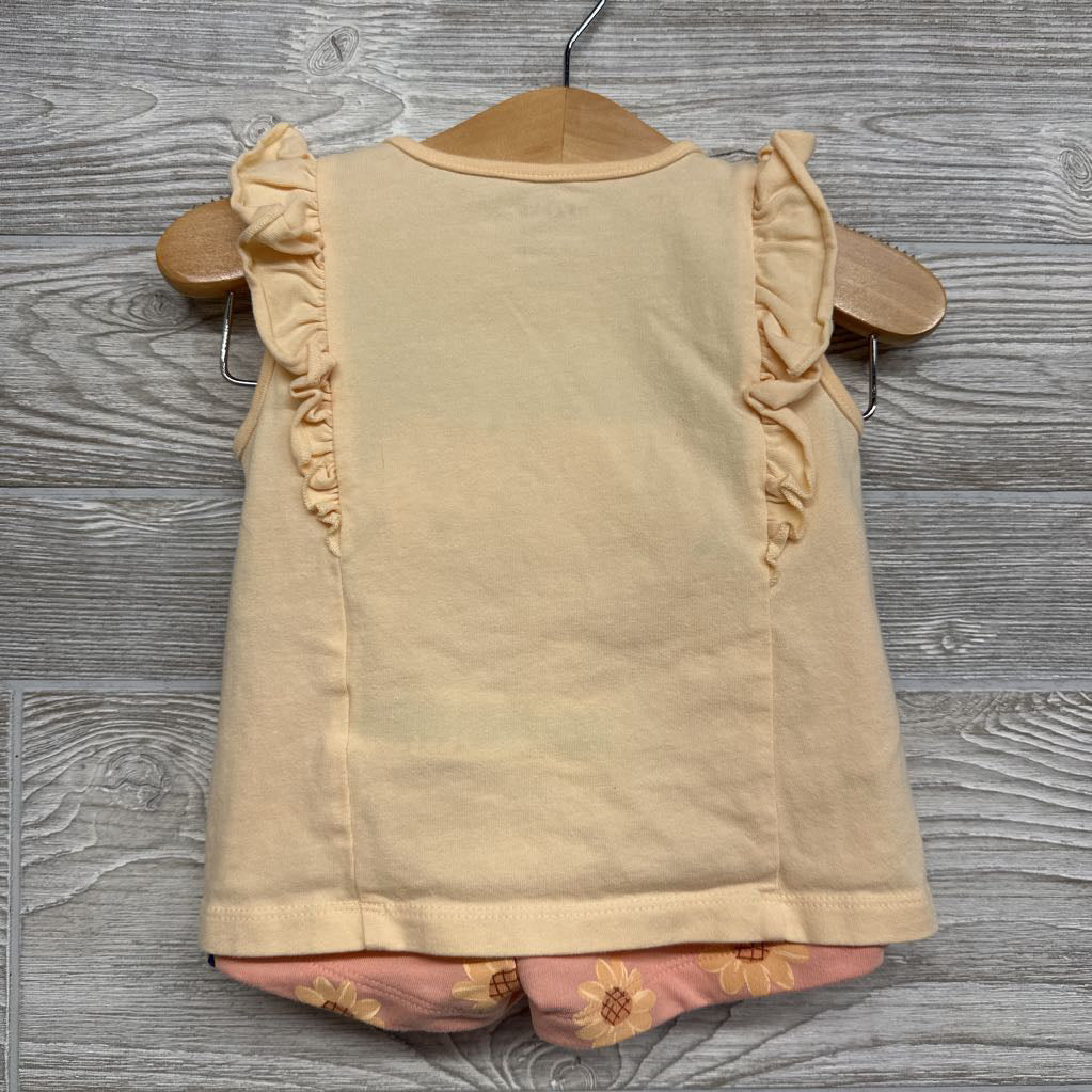 Flutter Sleeve Tank Top & Shorts Flowers 12M