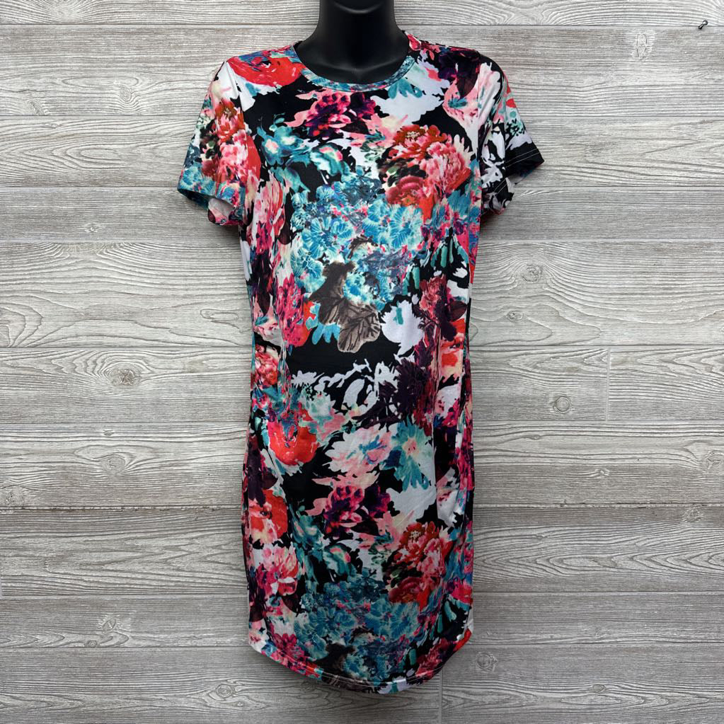 Dress Ruched Flower Print Large