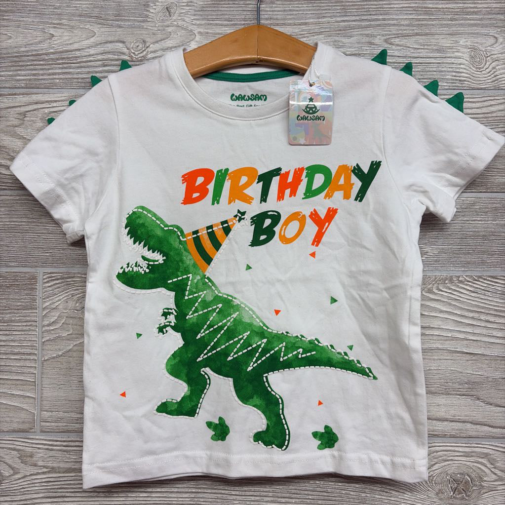 NEW Shirt Birthday Boy Dinosaur 2-3