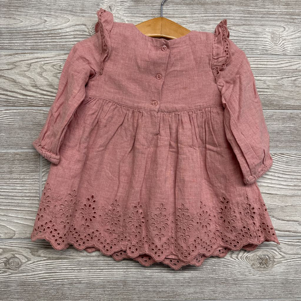 LS Dress Eyelet Flutter 12-18M
