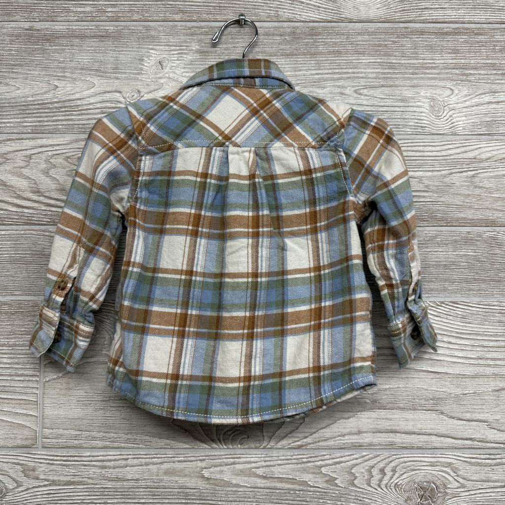 LS Plaid Button Up Flannel Shirt 18M