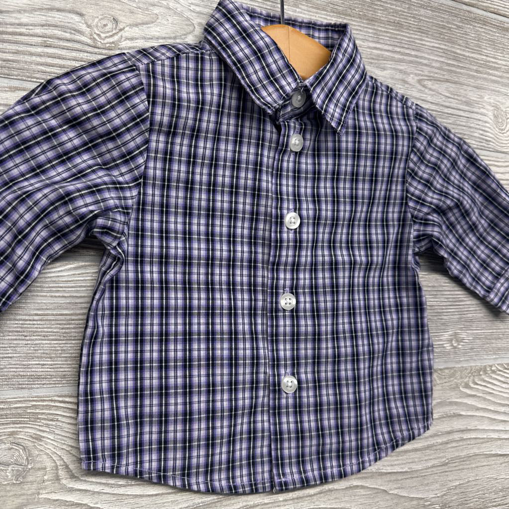 LS Plaid Button Up Dress Shirt 3-6M