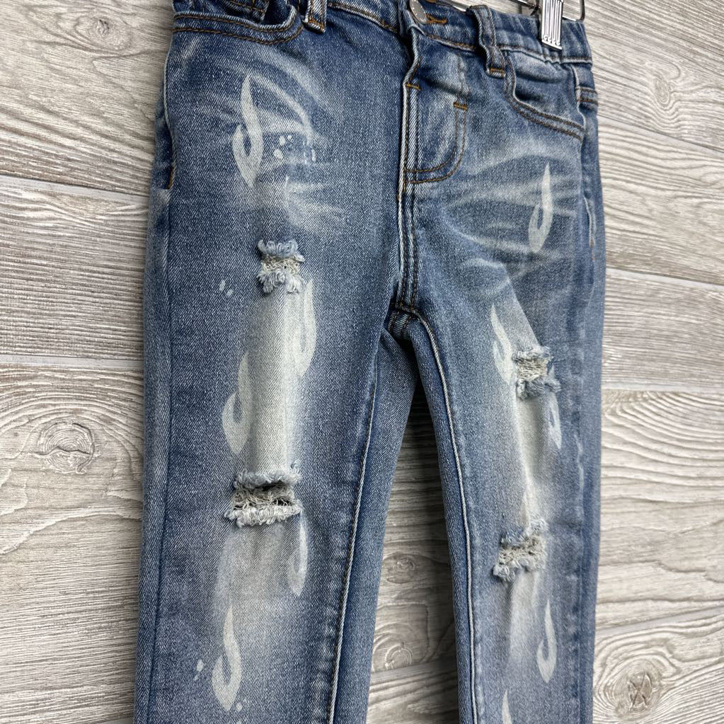 Distressed Skinny Jeans Flames 4