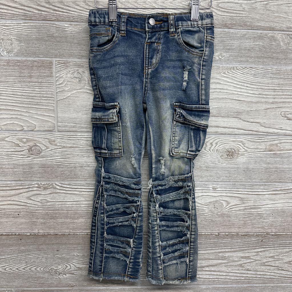 Distressed Cargo Jeans Frayed 4