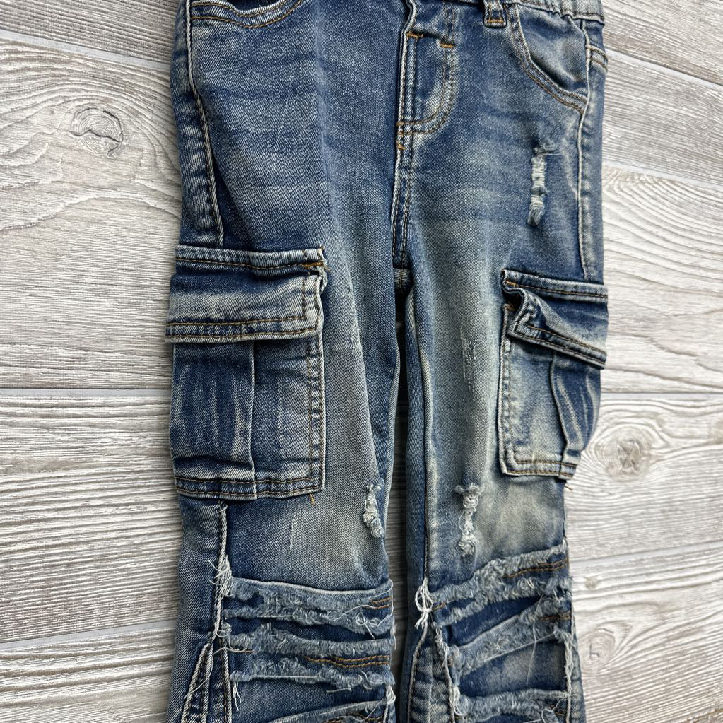 Distressed Cargo Jeans Frayed 4