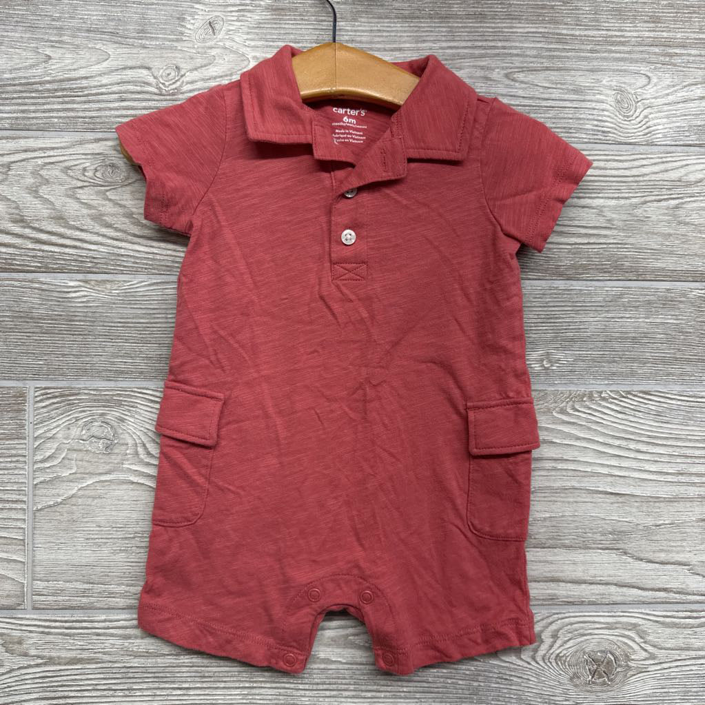 Henley Polo Shorty Romper 6M