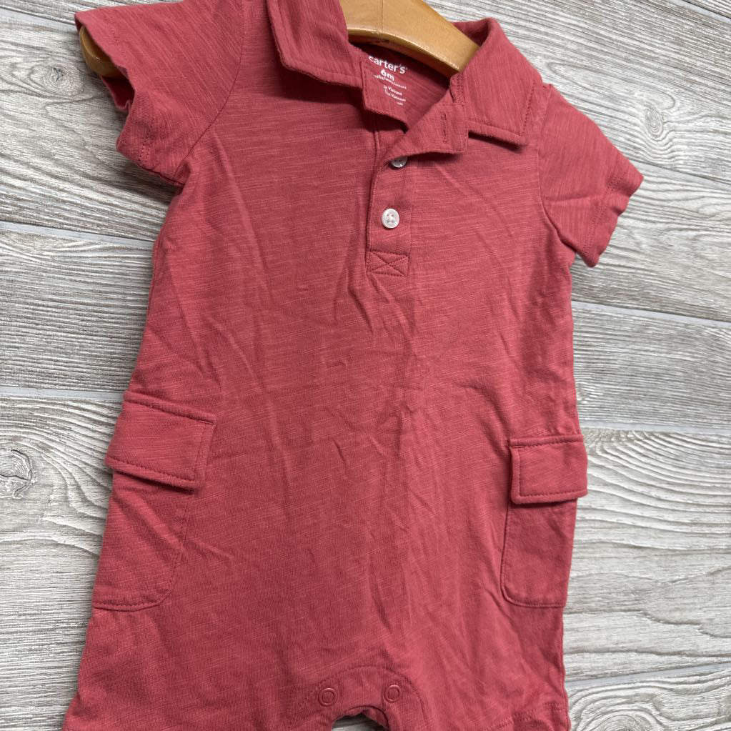 Henley Polo Shorty Romper 6M