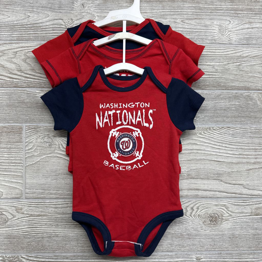 NEW 3 Pk Bodysuit Washington Nationals, Capitals, Wizards Teams 3-6M