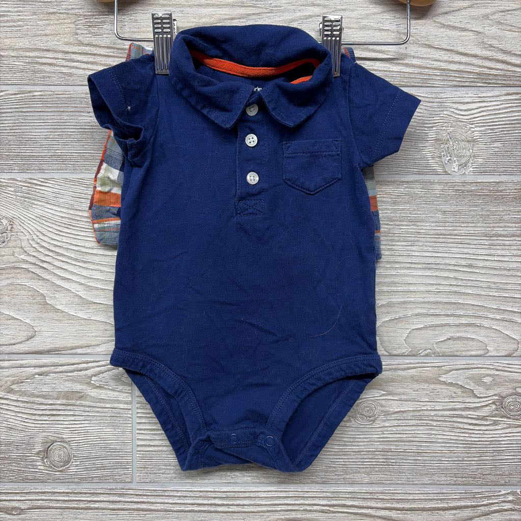 Polo Bodysuit & Plaid Shorts 6M