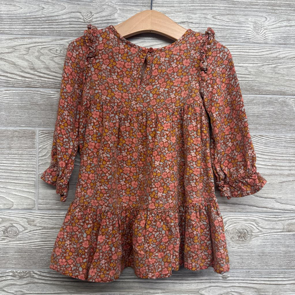 Tiered LS Dress Flowers 2t