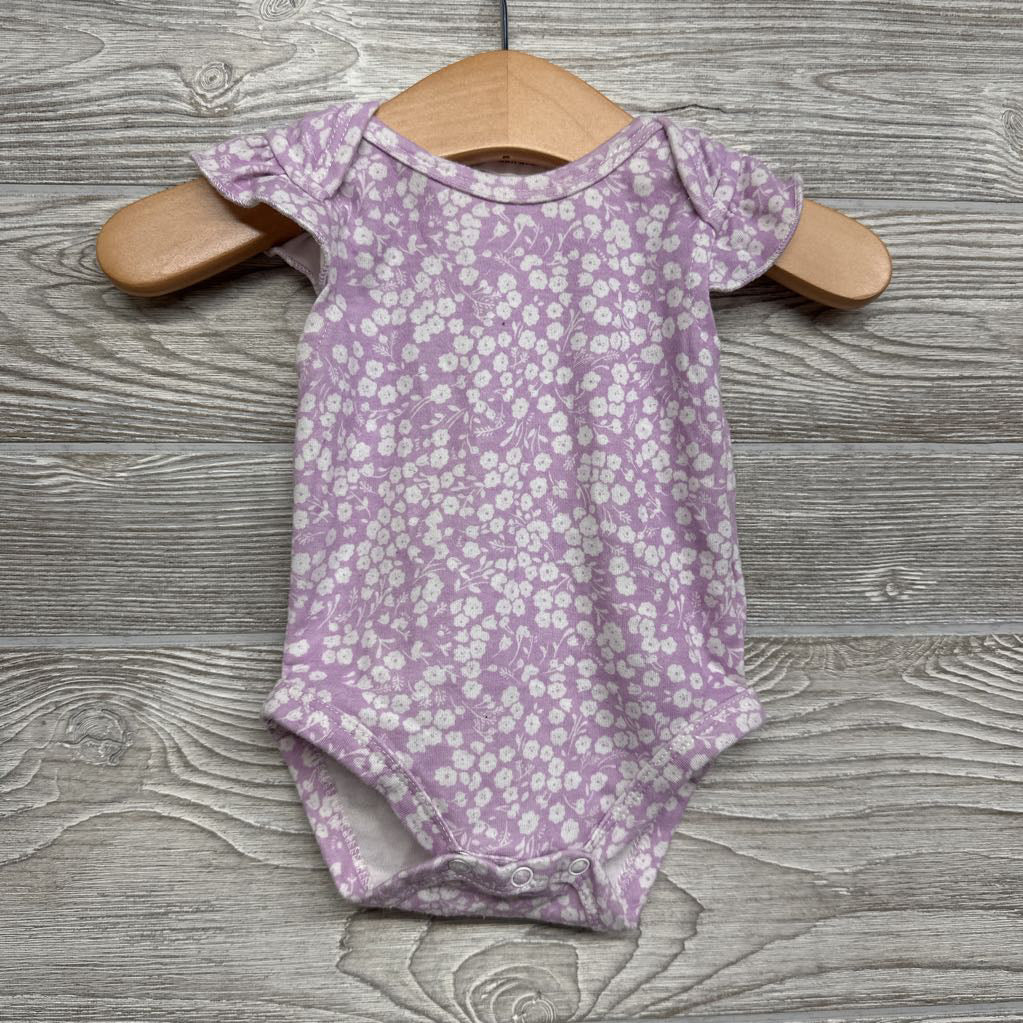 Flutter Sleeve Bodysuit Flowers 0-3M