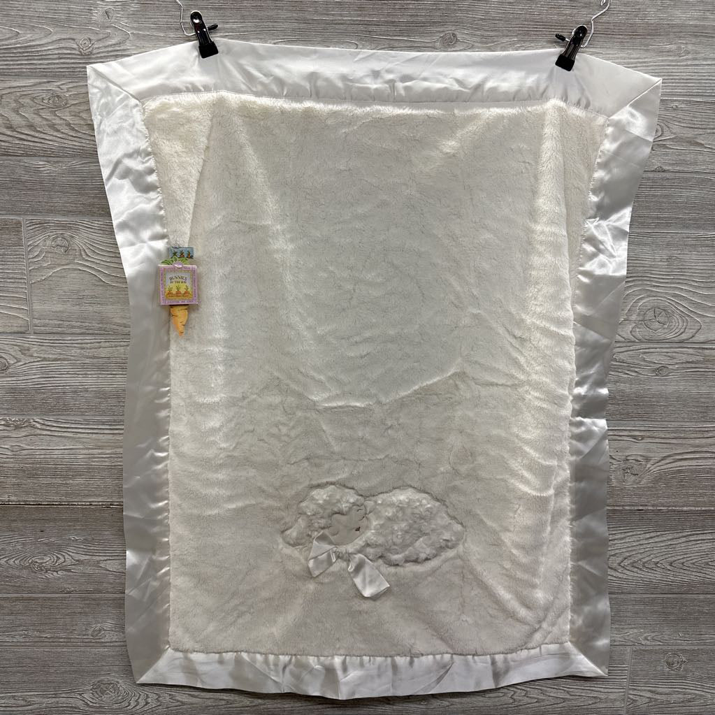 NEW Lamb Plush Blanket Satin Edges