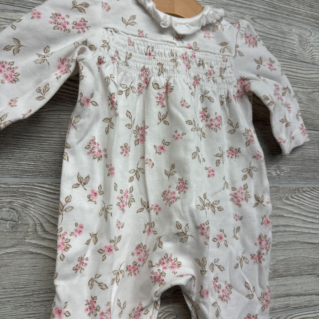 LS Collared Smocked Outfit Flowers 3M