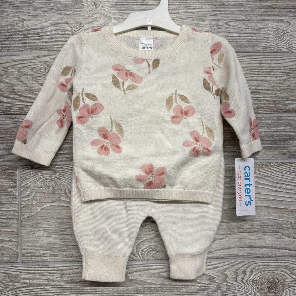NEW Knit Sweater & Pants Flowers 3M