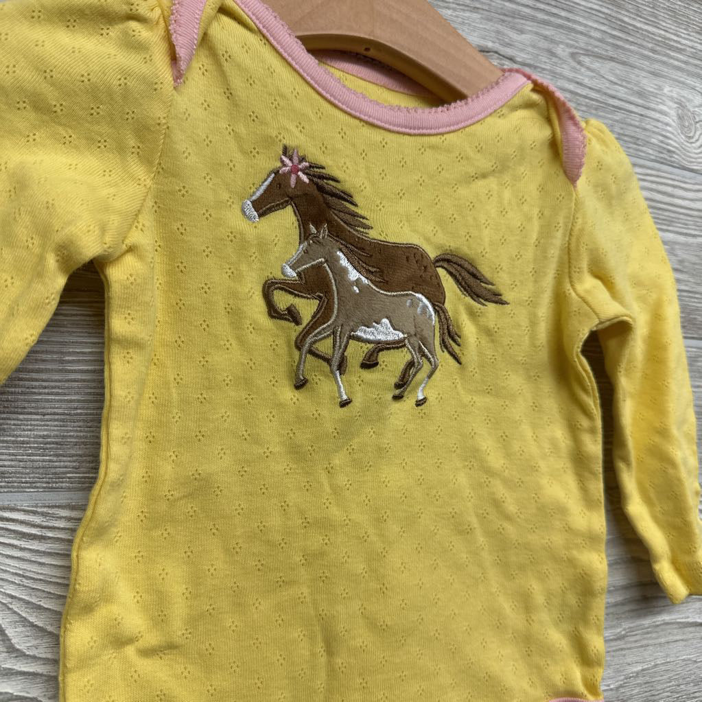 LS Pointelle Bodysuit Horses 9-12M