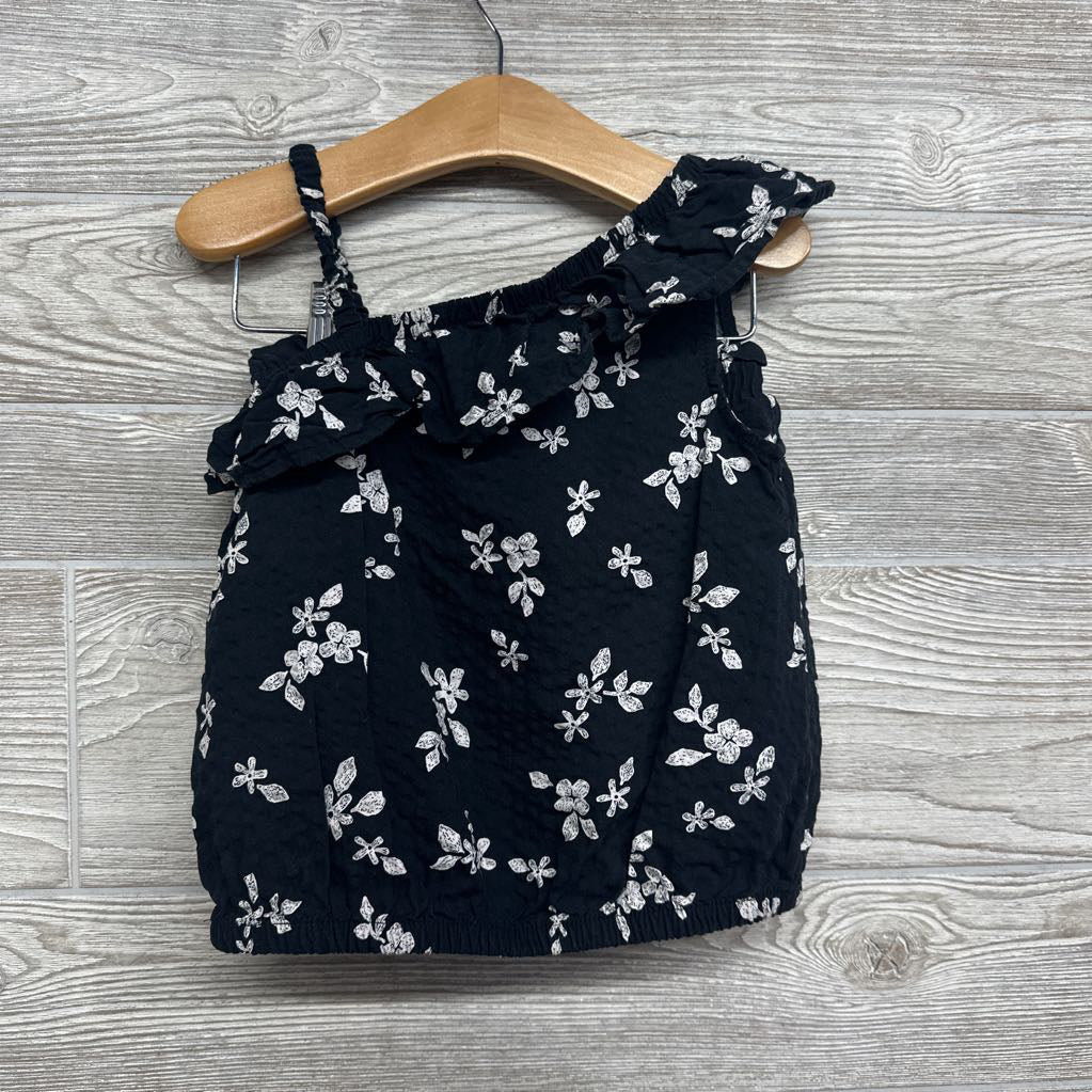 Textured Ruffle Tank Top & Shorts Flowers 4-5