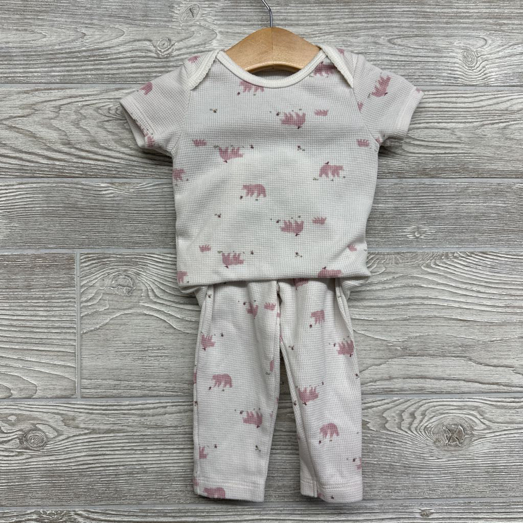 Full Zip Hoodie Bear Pocket, Waffle Knit Bodysuit & Pants Bears 12M