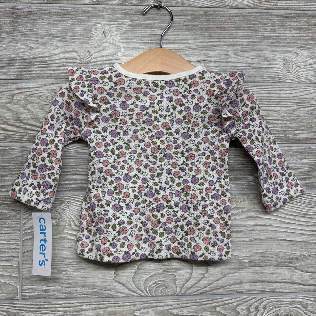NEW Thermal Henley Shirt Flowers 6M