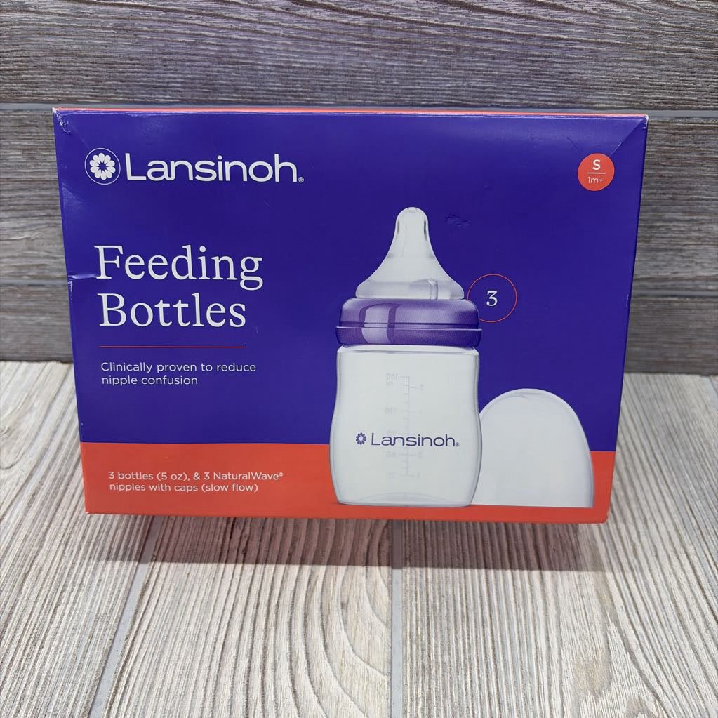 NEW 3 Pk Feeding Bottles W/ Natural Wave Nipples