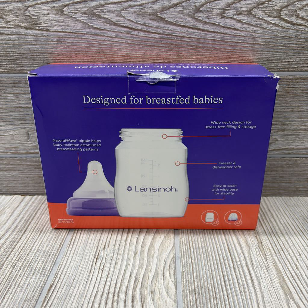 NEW 3 Pk Feeding Bottles W/ Natural Wave Nipples