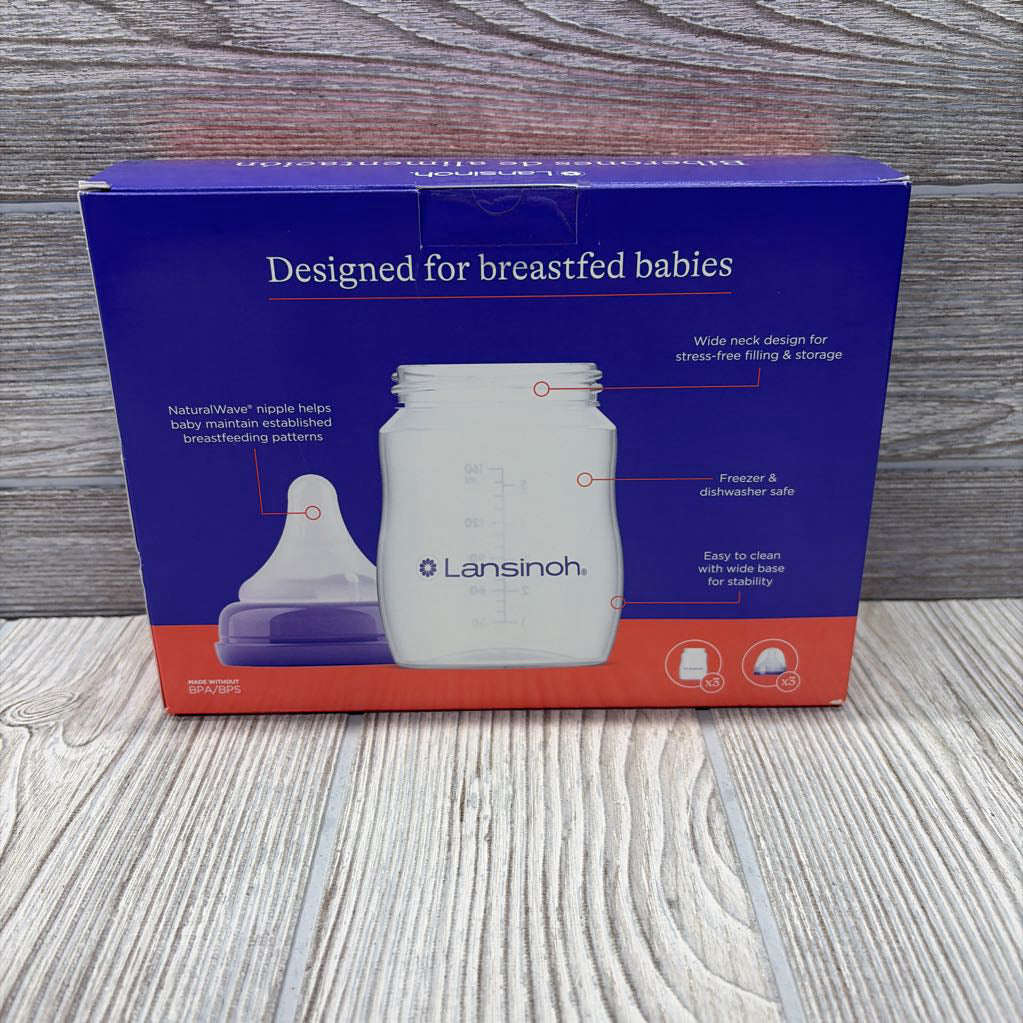 NEW 3 Pk Feeding Bottles W/ Natural Wave Nipples