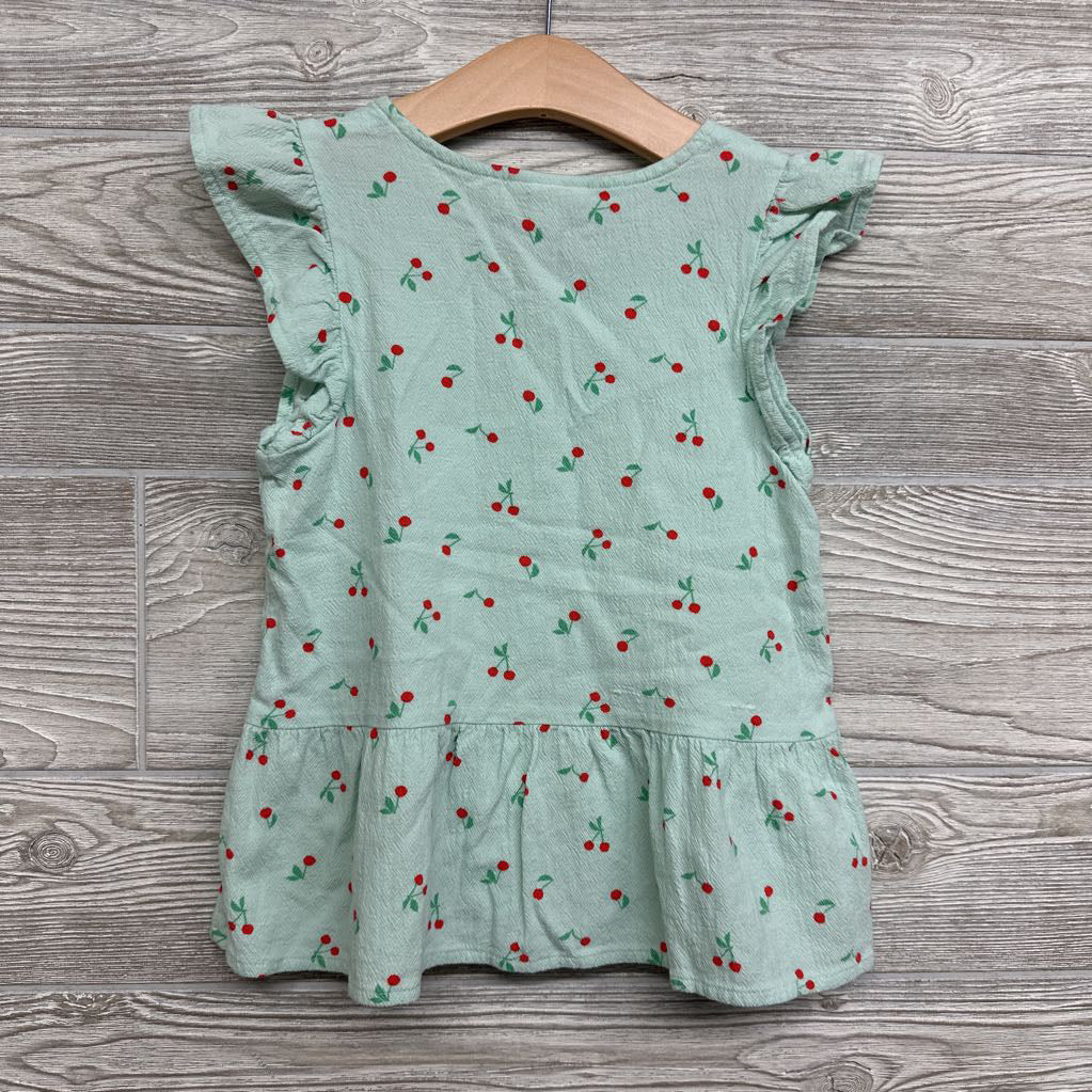 Button Up Flutter Sleeve Shirt Cherries 8