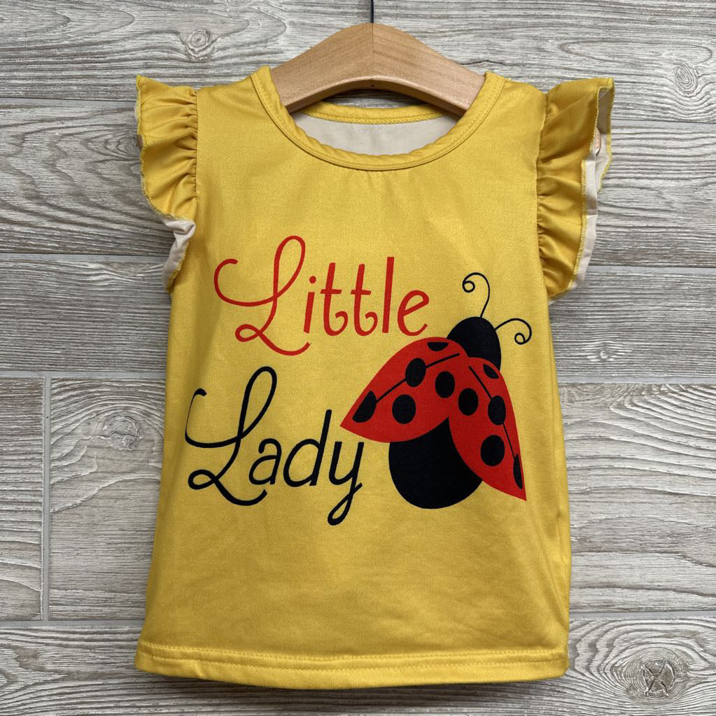 Flutter Sleeve Shirt Little Lady & Paperbag Shorts Ladybugs 2-3