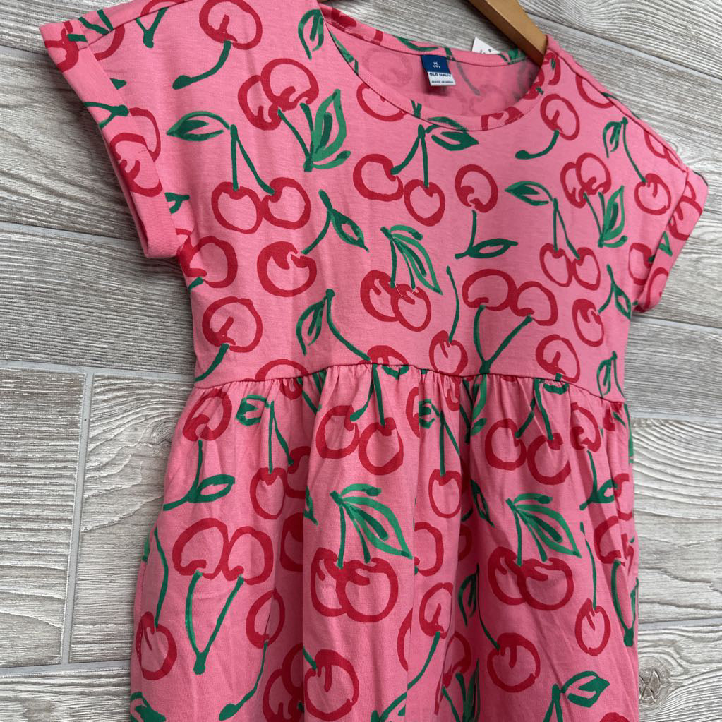 NEW Dress Cuffed Sleeves Cherries 8