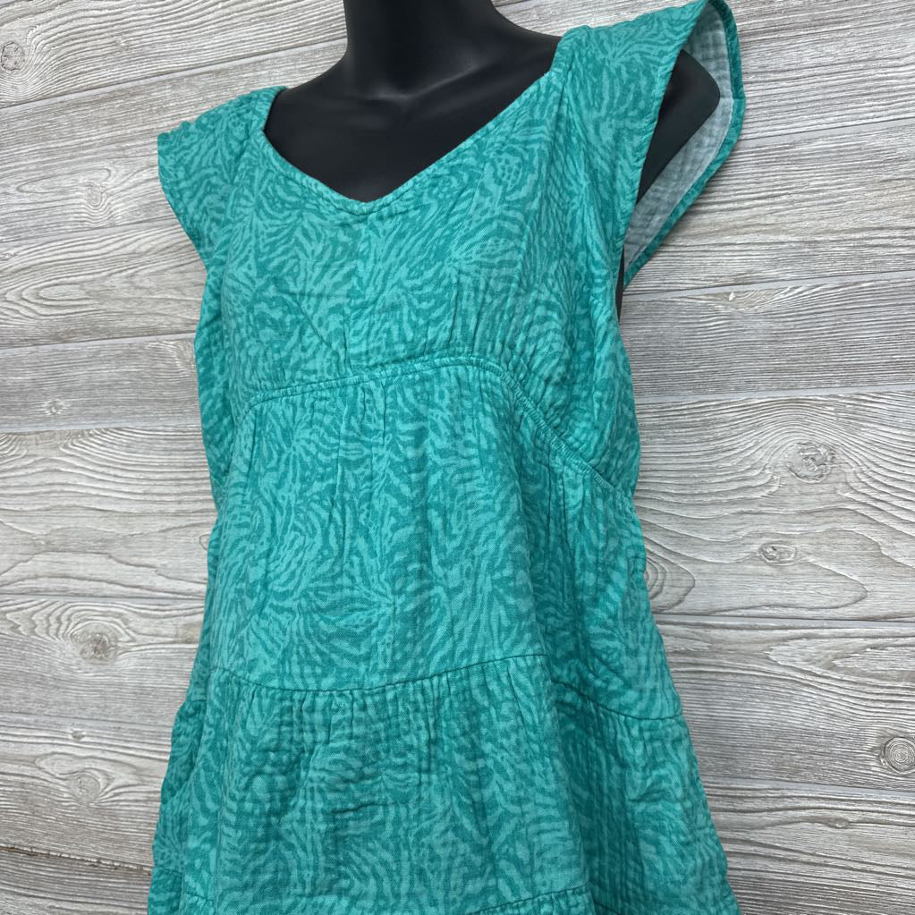 NEW Flutter Sleeve Mini Dress Aqua Print XL